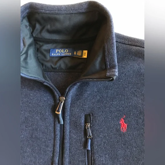 Polo Ralph Lauren Men's Navy Zip-Up Sweater Jacket - Picture 2 of 5